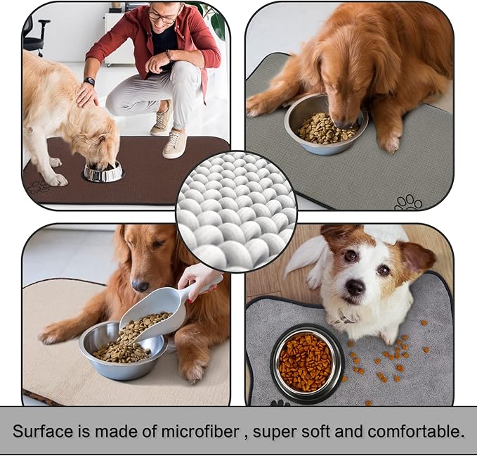 Sinland Microfiber Large Pet Food Mat Dog Feeding Mat Pet Bowl Mat - Image 7