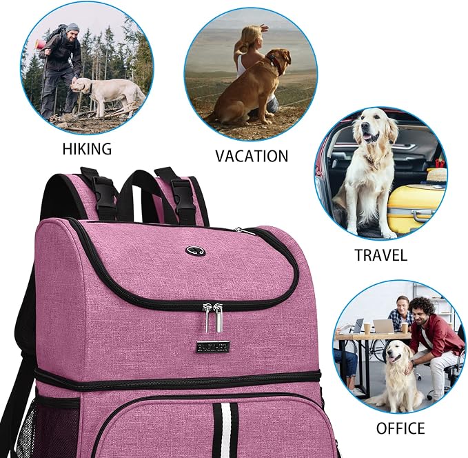 BAGLHER Pet Travel Bag, Double-Layer Pet Supplies Backpack, Pet Travel Backpack - Image 8