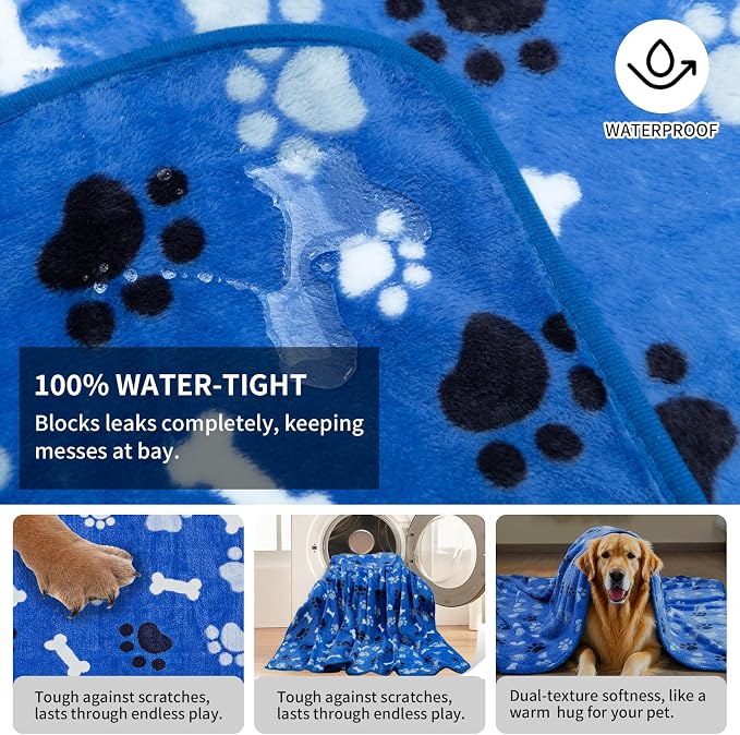 Dog Blanket Paw Bone Pattern 1 Pack 3 Colorful 40"*30" Super Soft Warm Flannel - Image 6