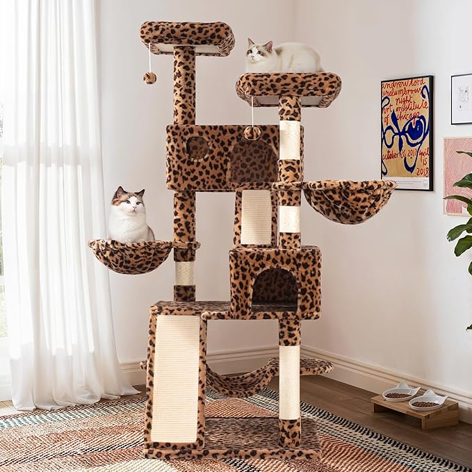 SHA CERLIN 65in Larger Cat Tree Tower Condo - Image 2