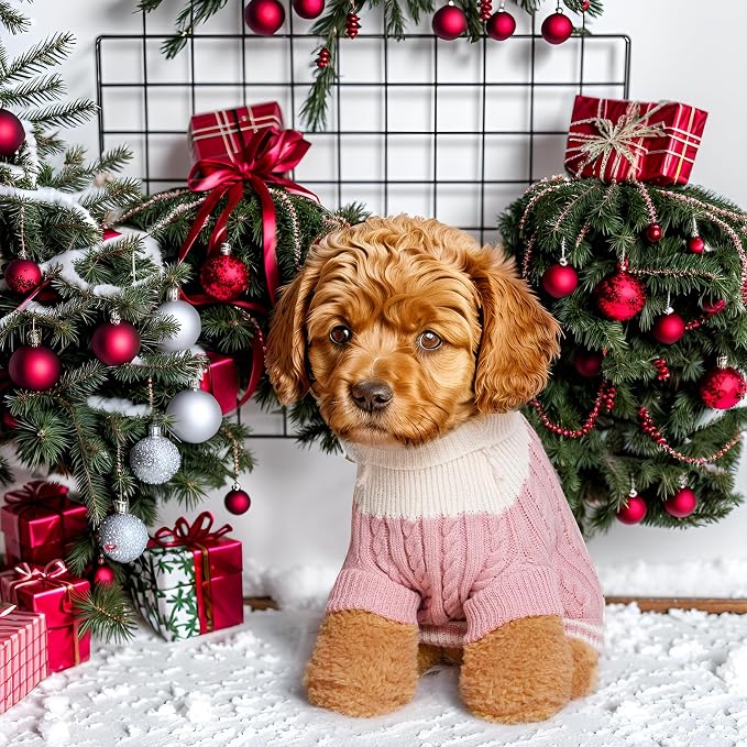 Dog Sweater Turtleneck Knitwear Doggie Pullover Sweater Doggy Winter Coat Warm - Image 5