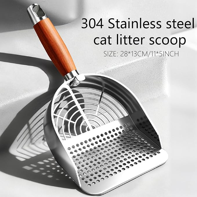 DHXYZZB Cat Litter Scoop 304 Stainless Steel Litter Shovel, Heavy Duty Litter - Image 5