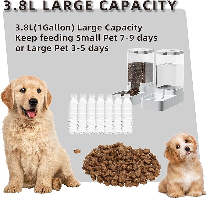 Gravity Pet Feeder and Water Dispenser Set, Automatic Dog Feeder and Dog Water - Image 3