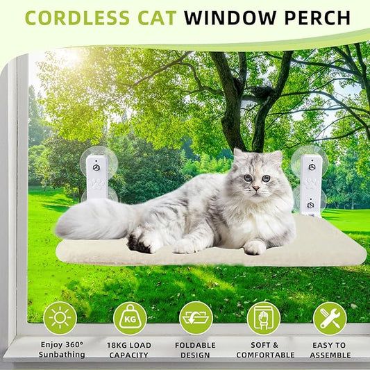 Cat Window Perch, Foldable Cat Window Hammock Sunbathing and Climbing Cats - Image 2