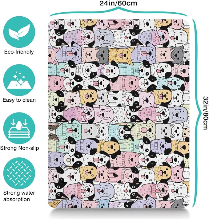 Pet Feeding Mat for Floors Waterproof Dog Mat for Food and Water Absorbent - Image 4