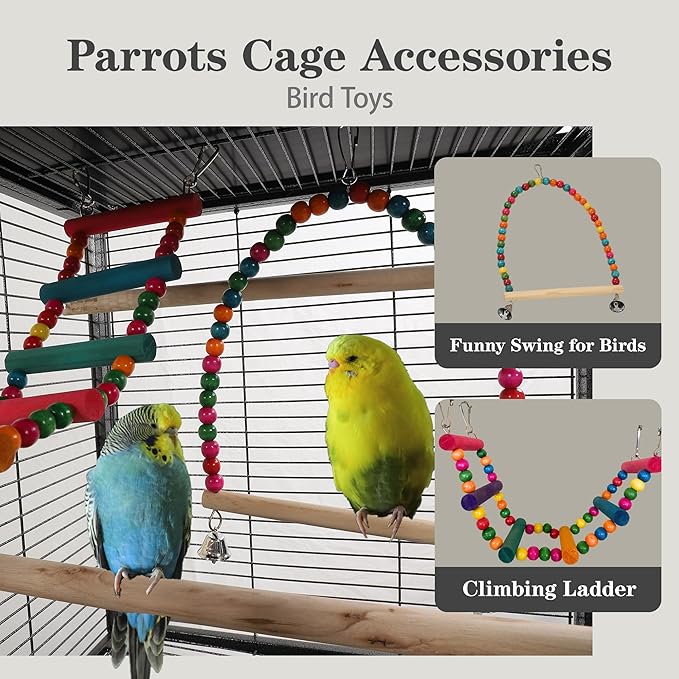 51" Small Bird Cage with Stand, Parakeet Cage, Parrot cage with Parakeet Toys - Image 6