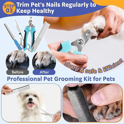 Dog Brush for Shedding 13pcs Bath Grooming Kit - Image 5