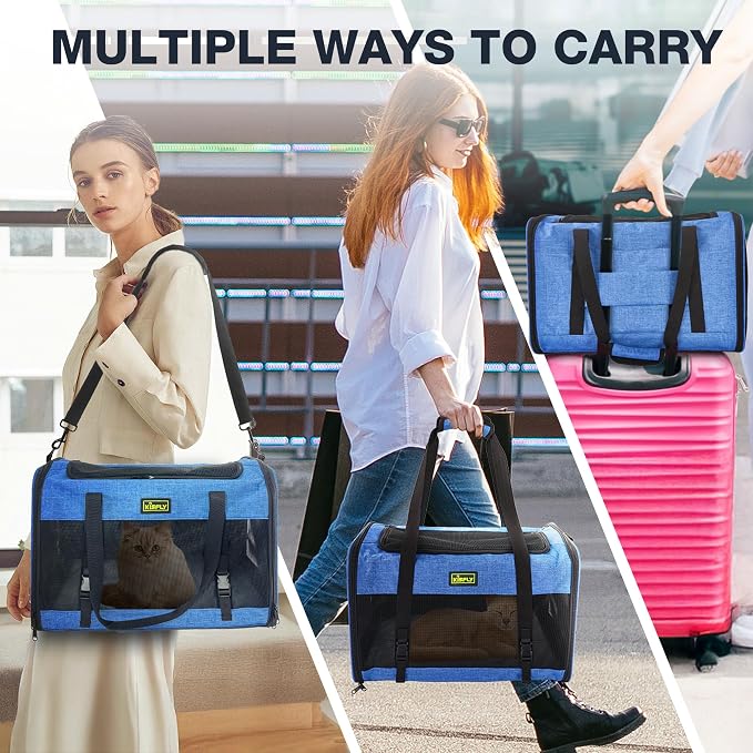 Dog Carriers for Small Dogs, Large Cat & Bunny, Foldable Soft-Sided Pet Travel - Image 6