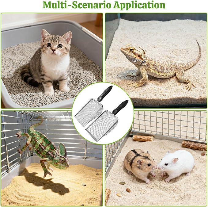 2Pcs Cat Litter Scoop Metal Stainless Steel Mesh Kitty Litter Scoop - Image 8