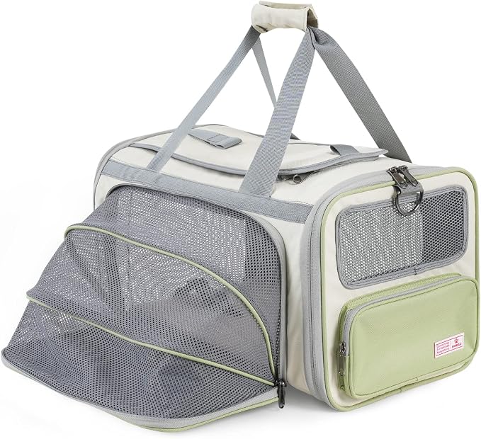 Pawaii Cat Carrier with ID Tag, TSA Airline Approved Soft Sided Collapsible Pet by Pawaii