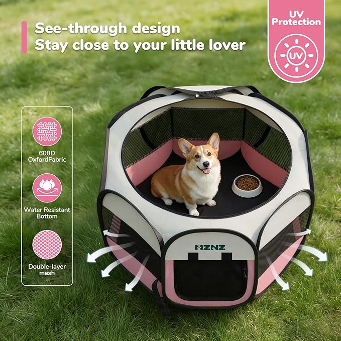 Dog Playpen, Portable Puppy Pet Crate Indoors - Image 4