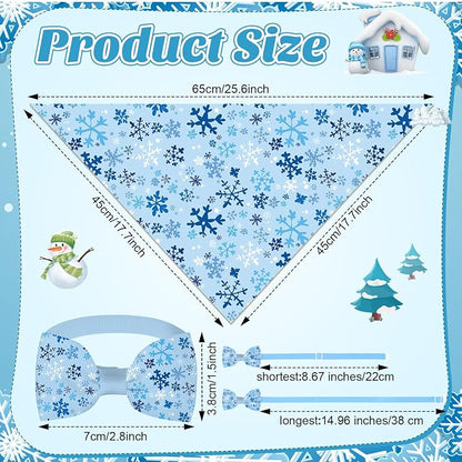 Sanwuta 50 Pcs Winter Dog Bandanas Bulk and Charm Collar Bow Ties Set 25 - Image 3