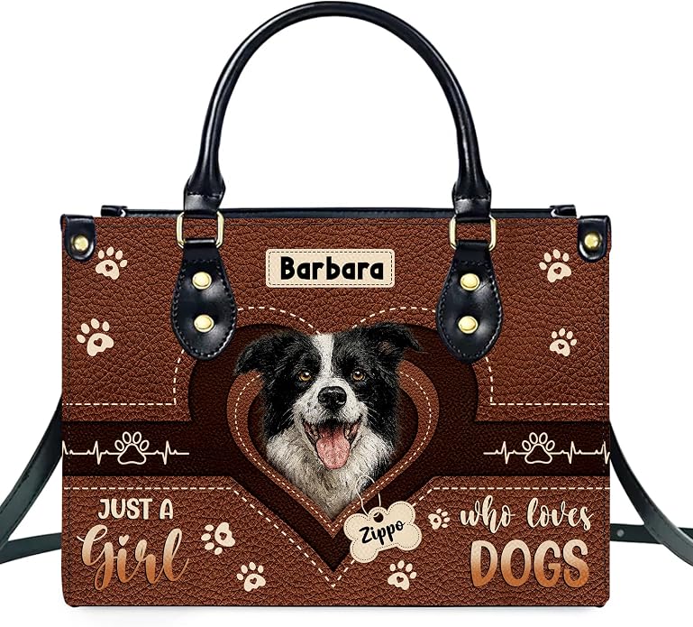 Personalized Pet Mom Leather Handbag – Custom Name Dog Cat Photo Purse - Image 9