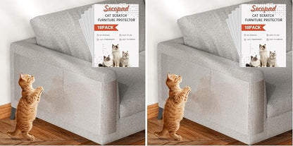 18 PCS Large Cat Scratch Furniture Protector, Transparent Couch Protector from by Secopad