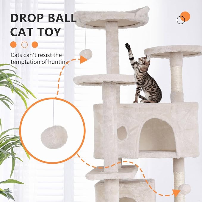 Cat Tree for Indoor Cats, Space Saving Cat Activity Center, Durable Pet Play - Image 5