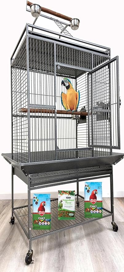 Large Elegant and Durable Wrought Iron Play Ground Perch Stand Top Climbing by Mcage