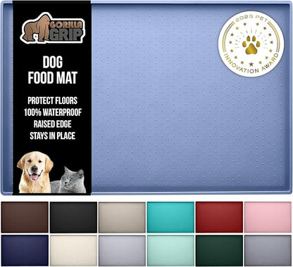 GORILLA GRIP 100% Waterproof Raised Edge BPA Free Silicone Pet Feeding Mat by GorillaGrip