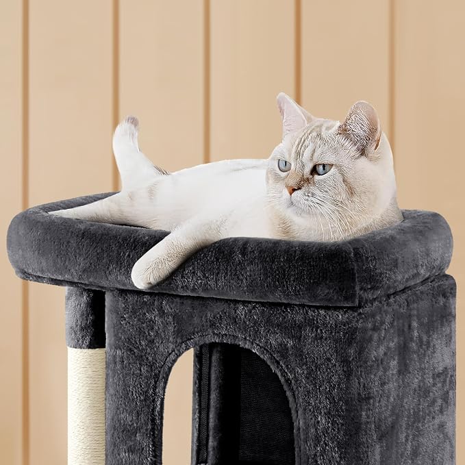 Yaheetech 33.5in Cat Tree, Small Kittens Tower w/Large Perch&2 Cozy Condos - Image 7