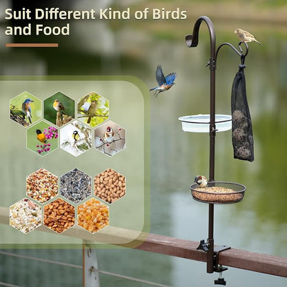 ERYTLLY Deck Hook Bird Feeder Pole Bird Feeder Porch Multi Hook Bird Feeding - Image 5