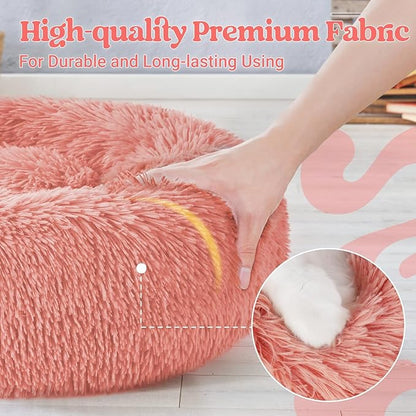 rabbitgoo Dog Bed for Small, 24 inches Machine Washable, Fluffy Donut Pet Bed - Image 6