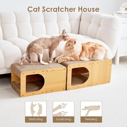 EHEYCIGA Cardboard Cat Scratcher House, 23-Inch Corrugated Cat Scratcher - Image 8