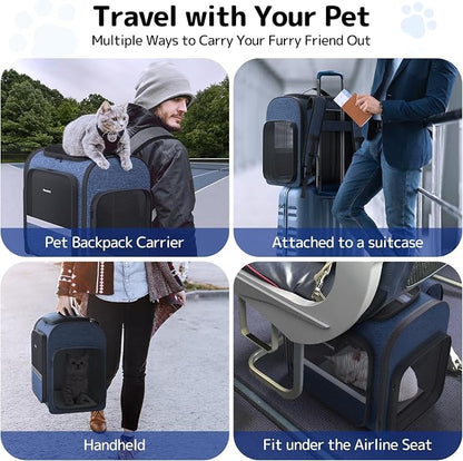 Cat Carrier Backpack with Detachable Play Tunnel, 2 in 1 Cat Tunnel Backpack - Image 7