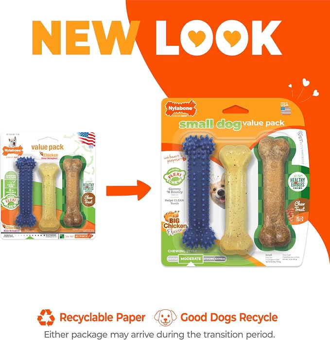 Nylabone Original Bone Flexi Chew Toy Value Pack - Image 3