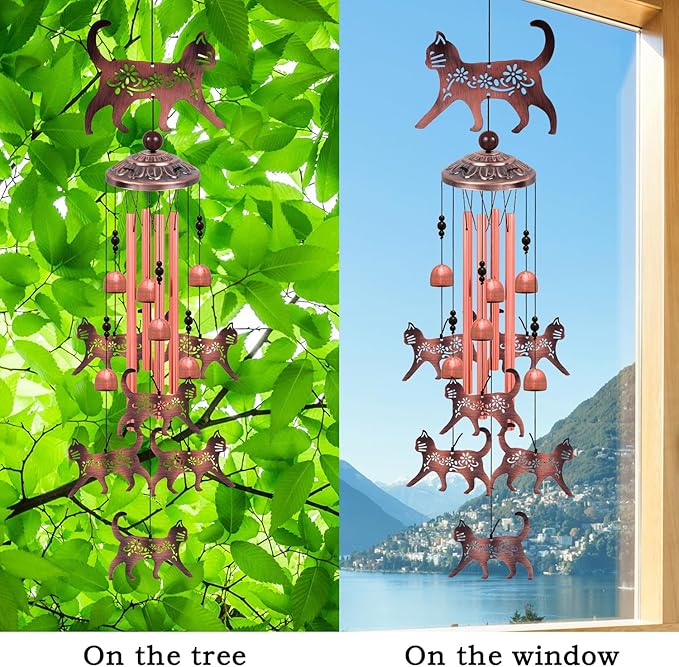 Outdoor Cat Wind Chimes, Gifts for Mom & Grandma & Woman & Family & Neighbor - Image 5