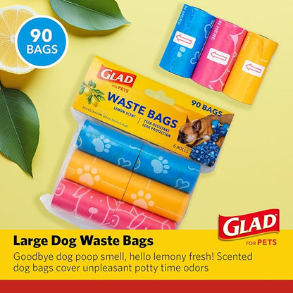 Glad for Pets Scented Waste Bags, Tear Resistant Pet Poop Pick-up Bags - Image 4