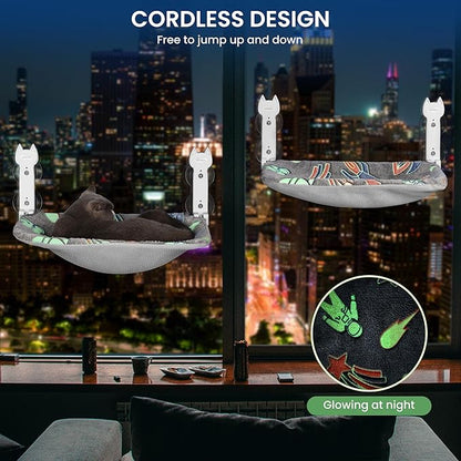 Cat Window Perch, Glow in The Dark Foldable Cat Hammock - Image 4