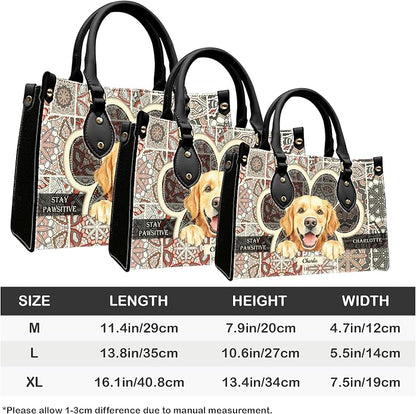 Personalized Pet Mom Leather Handbag – Custom Name Dog Cat Photo Purse - Image 7
