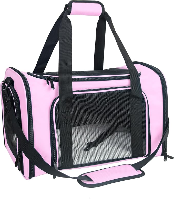 Soft Sided Carrier for Small Medium Cats Dogs, Removable Pad Collapsible Travel by NextFri