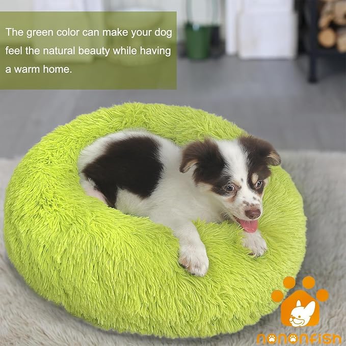 Calming Donut Dogs Beds for Small Dogs Washable, 19inch Fluffy Round Puppy Bed - Image 6