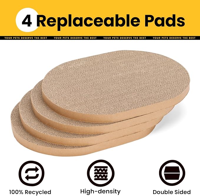 Cat Scratcher Box with 4 Cat Scratching Board Reversible Scratch Pad, Heavy - Image 2