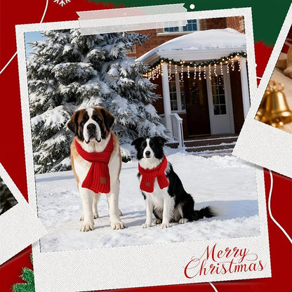 BWOGUE 2-Piece Knitted Dog Christmas Scarf & Bandana - Image 7