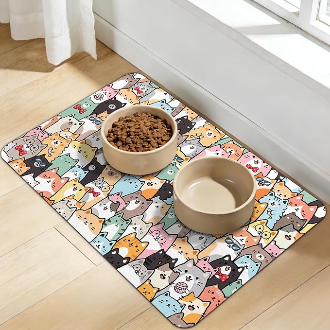 Dog Food Mat for Bowls, Absorbent Quick Dry Dog Cat Mats for Food and Water - Image 9