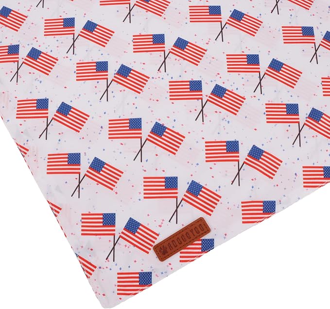 ADOGGYGO American Flag Dog Bandana 2 Pack, Reversible White Red USA Flag Pet - Image 6