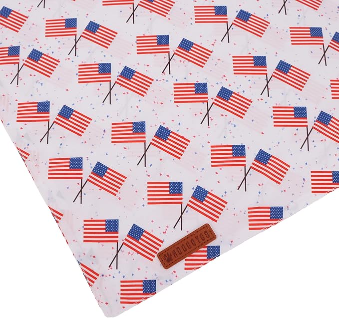 ADOGGYGO American Flag Dog Bandana 2 Pack, Reversible White Red USA Flag Pet - Image 6