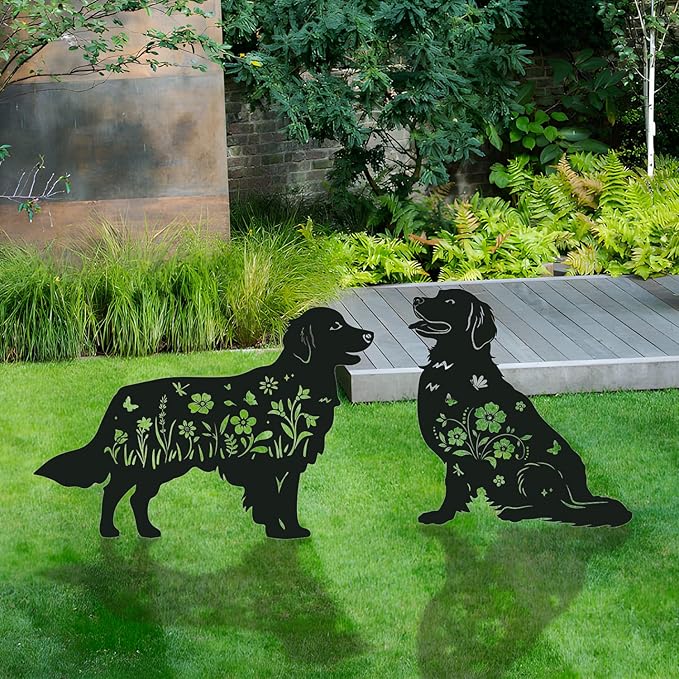 Golden Retriever Metal Garden Stakes Yard Decor, Lawn Ornaments - Image 5