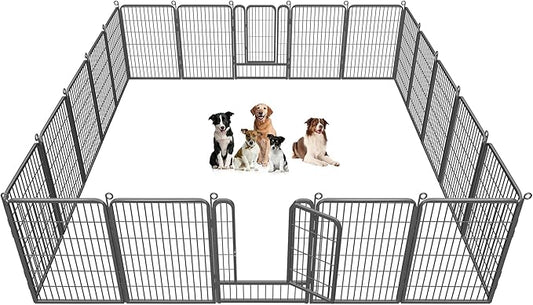 Dog Playpen 40 inch Dog Fence for Outdoor Indoor Use Heavy Duty Metal Dog Pen by Jhsomdr