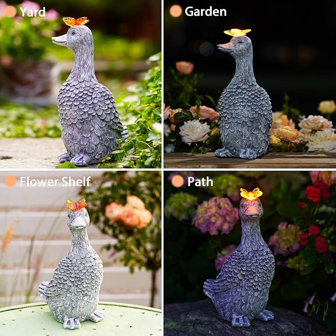 Solar Garden Statue Goose Figurine – Outdoor Decoration - Image 6