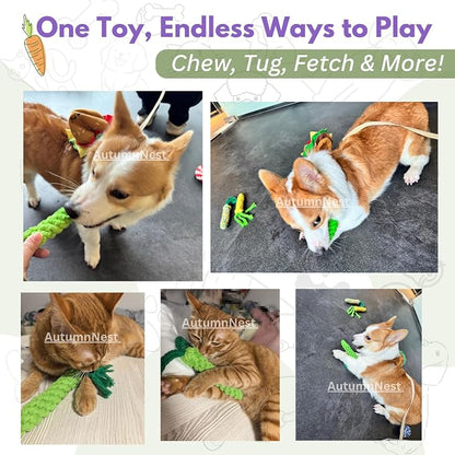 3PCS Green Woven Pet Chew Set, Dog Chew Accessories, Cat Interactive Chews - Image 7