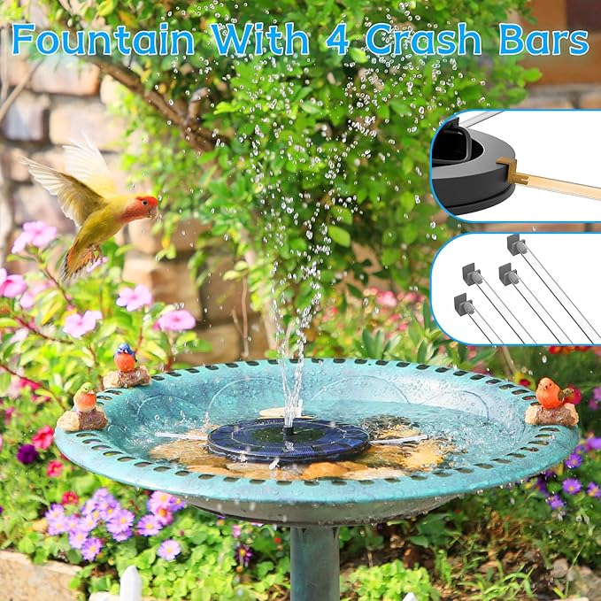AMZtime Solar Fountain, 2025 Upgraded Solar Water Fountains - Image 3