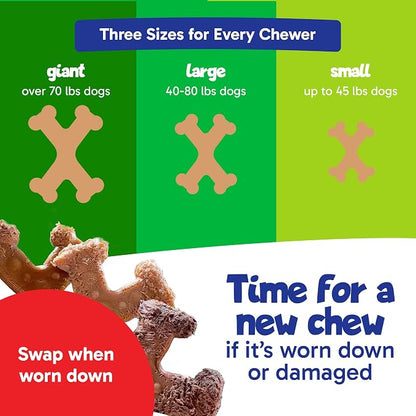 Chew’EMS X Bone Dog Chew Toy for Aggressive Chewers – Long-Lasting Chicken - Image 4