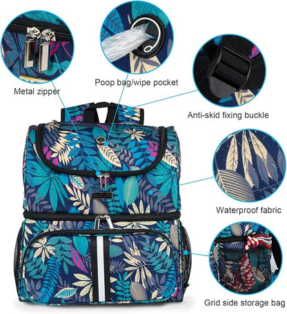 BAGLHER Pet Travel Bag, Double-Layer Pet Supplies Backpack, Pet Travel Backpack - Image 3