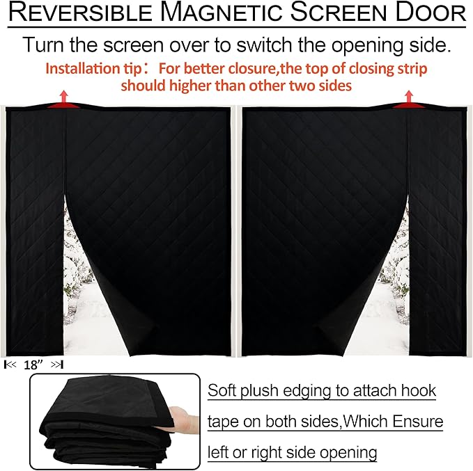 Reversible Wide Magnetic Thermal Insulated Door Curtain - Image 6