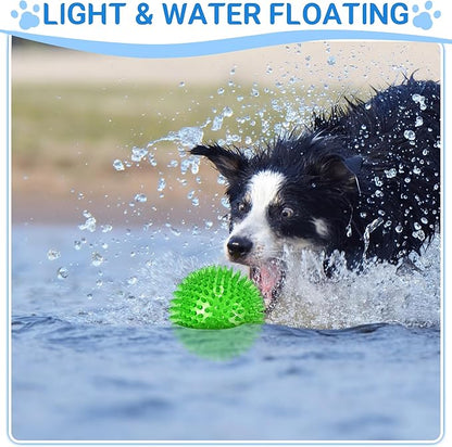 4-Pack Large Squeaky Dog Balls, 4.5" Rubber Spiky Dog Balls - Image 6
