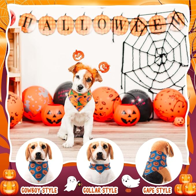 Aliceset 180 Pcs Halloween Dog Bandanas Bulk Halloween Bandana - Image 4