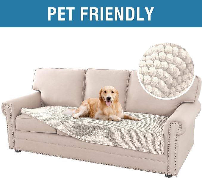 H.VERSAILTEX Plush Chenille Dog Bed Cover Thick Soft Sofa Cover - Image 2