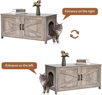 Homhedy 39.4" L Cat Litter Box Enclosure, Pet House - Image 6